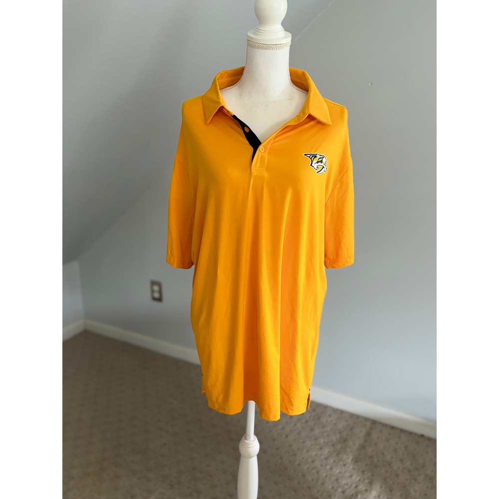 Fanatics NHL Nashville Predators Polo Shirt Gold Team Logo Mens‎ XL